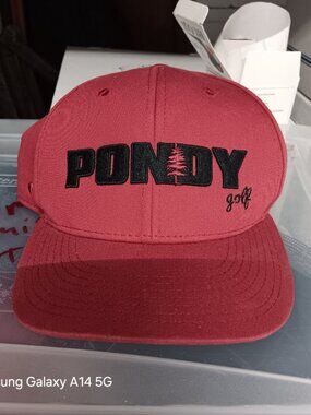 Mens Golf Baseball Style Cap Maroon Pondy